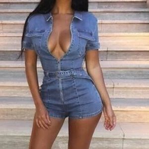 Denim romper